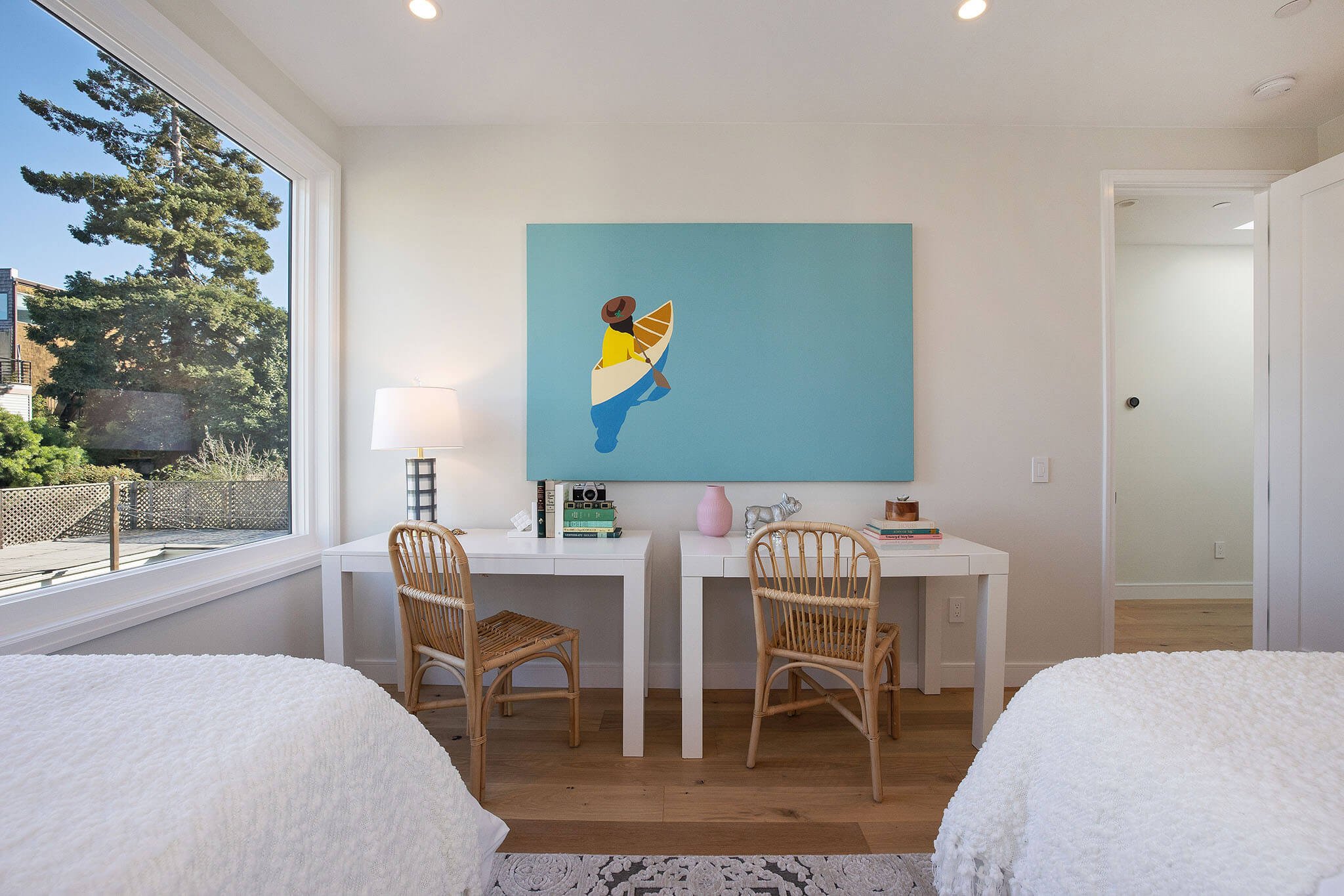 Anders brand wordmark in white placed on top of an image of a modern interior design.